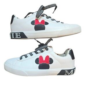 Disney Minnie Mouse Women's Sneakers Ground Up Tennis Shoes White Sz 9 Low Top
